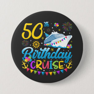Macaron Rond 7,6 Cm 50e anniversaire Croisière B-Day Party Round
