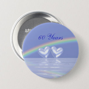 Macaron Rond 7,6 Cm 60e anniversaire Coeurs de diamants