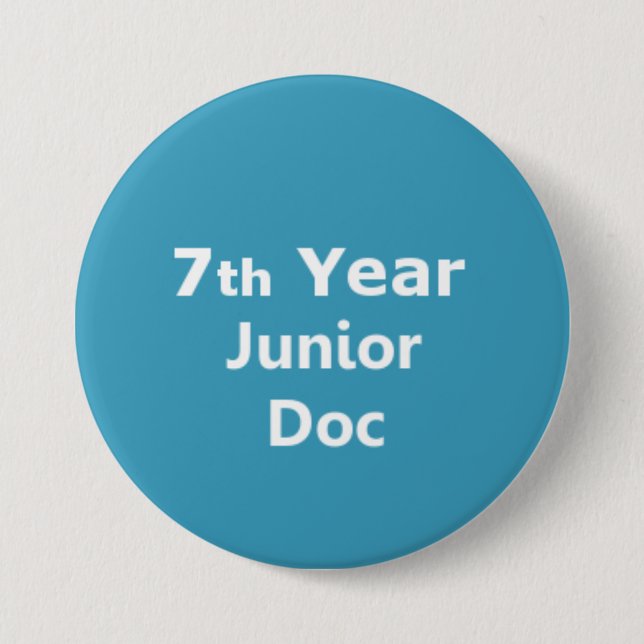 Macaron Rond 7,6 Cm 7ème Insigne junior de docteur d'année (Devant)