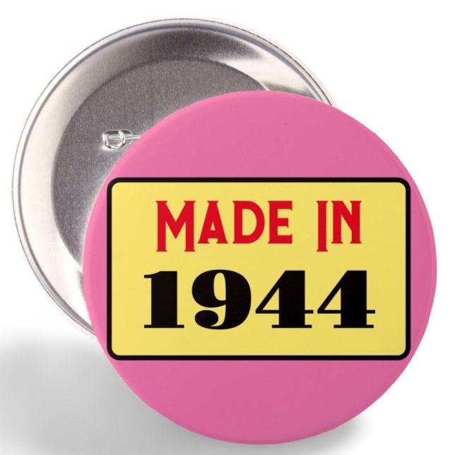 Macaron Rond 7,6 Cm 80e fête d'anniversaire né 1944 80 pin (Créateur téléchargé)