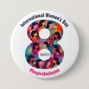 Macaron Rond 7,6 Cm 8 mars Journée internationale de la femme IWD