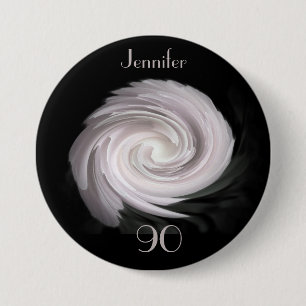 Macaron Rond 7,6 Cm 90 Ans, Rose Pale Rose Éperon Bouton Pin