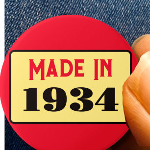 Macaron Rond 7,6 Cm 90e fête d'anniversaire né 1934 90 pin