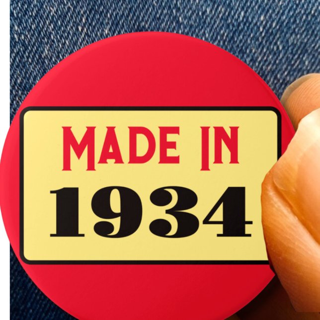Macaron Rond 7,6 Cm 90e fête d'anniversaire né 1934 90 pin (Créateur téléchargé)