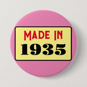 Macaron Rond 7,6 Cm 90e fête d'anniversaire né 1935 90 pin