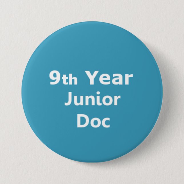 Macaron Rond 7,6 Cm 9ème Insigne junior de docteur d'année (Devant)