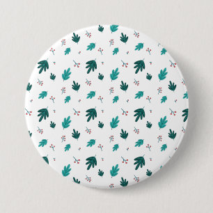 Macaron Rond 7,6 Cm À feuillage persistant Tree Feuilles & Red Holly 