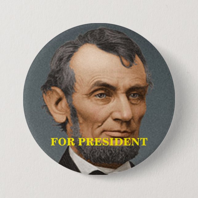 Macaron Rond 7,6 Cm Abraham Lincoln Pour Président Button (Devant)