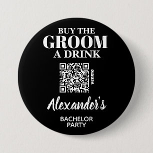 Macaron Rond 7,6 Cm Acheter Groom A Drink Bachelor Party QR Code