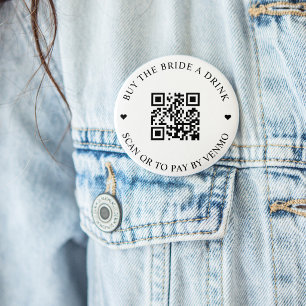 Macaron Rond 7,6 Cm Acheter un verre à la mariée Bouton de code QR