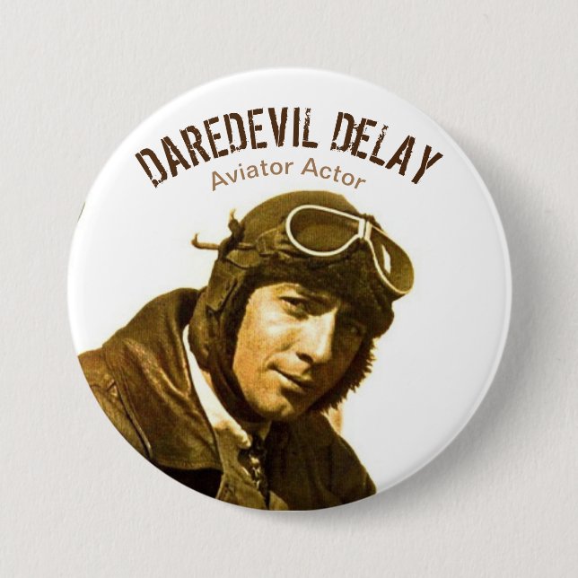 Macaron Rond 7,6 Cm Acteur de l'aviateur Daredevil DeLay (Devant)