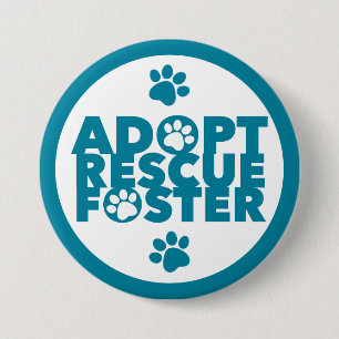 Macaron Rond 7,6 Cm Adopter un animal de compagnie, sauver et héberger