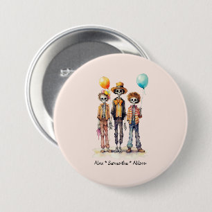 Macaron Rond 7,6 Cm Adorable Pastel Zombie Trio - Jolie Halloween (2)
