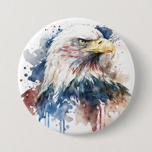 Macaron Rond 7,6 Cm Aigle patriotique