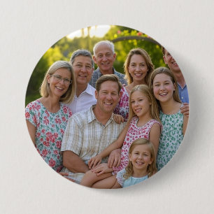 Macaron Rond 7,6 Cm Ajouter une Personnaliser photo de réunion de fami