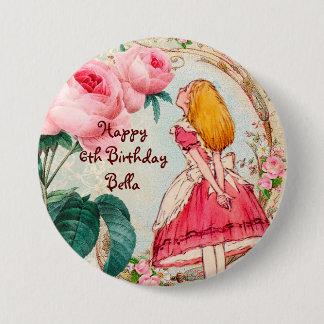 Macaron Rond 7,6 Cm Alice dans l'anniversaire personnalisé par pays