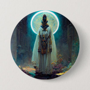 Macaron Rond 7,6 Cm Alien Fae 2 Imaginaire Sci-Fi