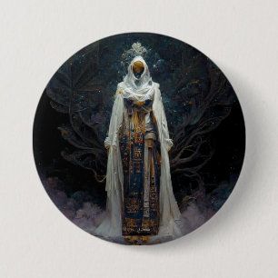 Macaron Rond 7,6 Cm Alien Fae Imaginaire Sci-Fi