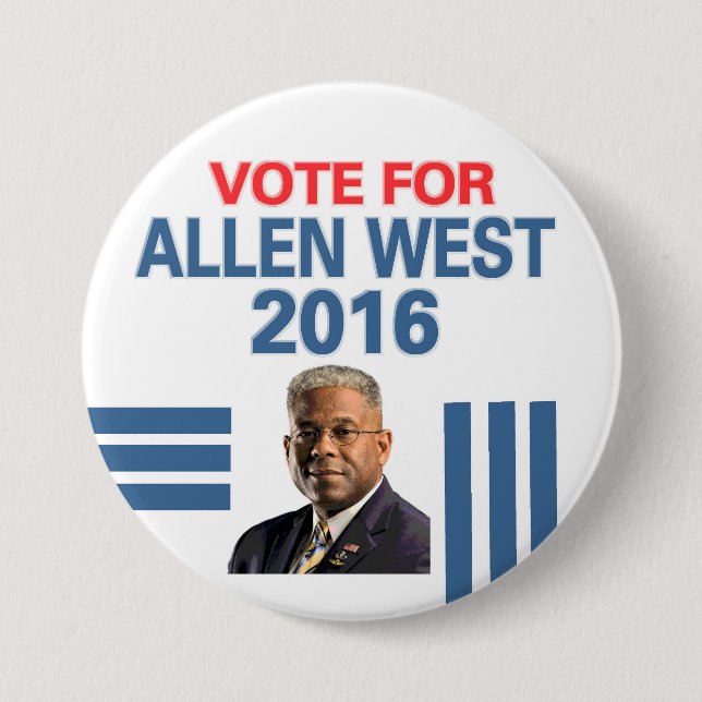 Macaron Rond 7,6 Cm Allen occidental pour le président 2016 (Devant)