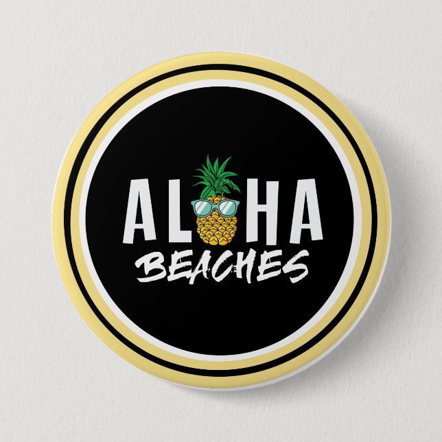 Macaron Rond 7,6 Cm Aloha Beaches ananas (Devant)