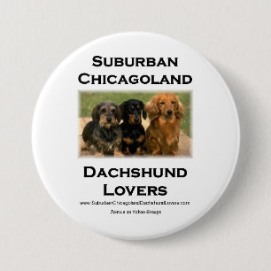 Macaron Rond 7,6 Cm Amants suburbains de teckel de Chicagoland