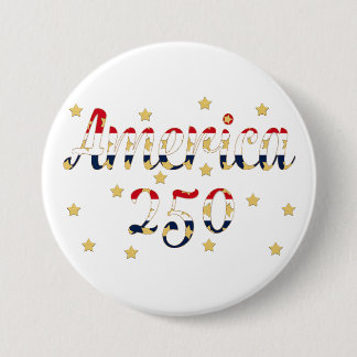 Macaron Rond 7,6 Cm Amérique 250 rouge blanc bleu or