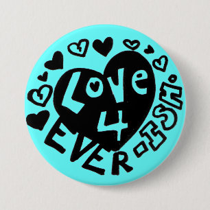 Macaron Rond 7,6 Cm Amour 4Ever ISH Bouton/Épingle