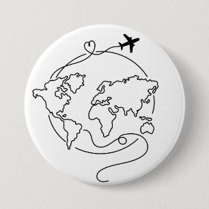 Macaron Rond 7,6 Cm 🌍 Amour autour du monde ✈️