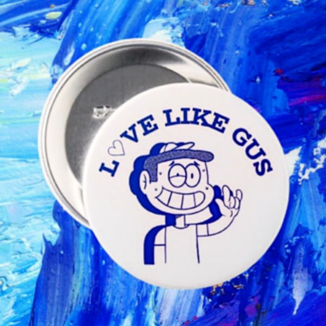 Macaron Rond 7,6 Cm Amour comme Gus : Conception en hommage à l'ASL (Créateur téléchargé)