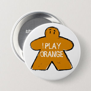 Macaron Rond 7,6 Cm Amusante Phrase Grunge Orange Meeple Board Gamer