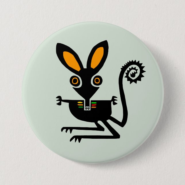 Macaron Rond 7,6 Cm Animaux sauvages - BILBY - Marsupial - Faune - (Devant)