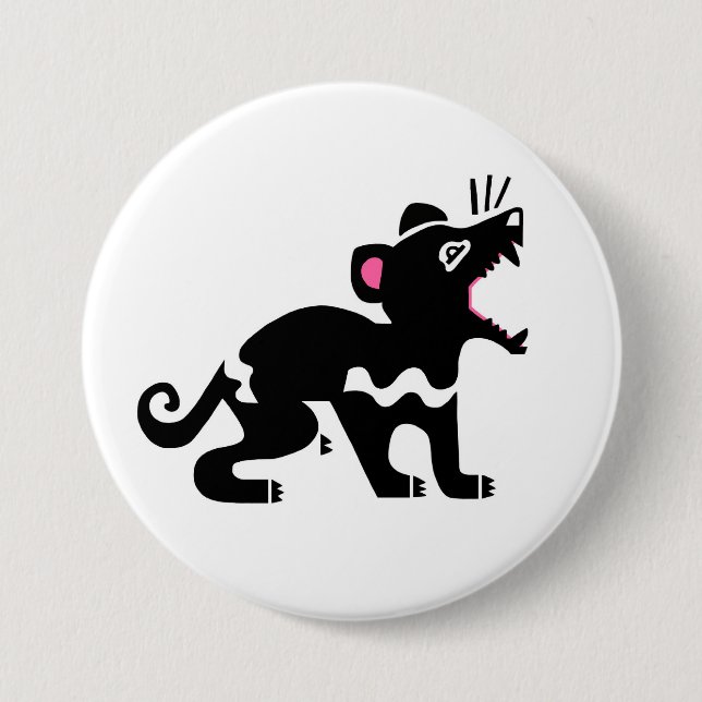 Macaron Rond 7,6 Cm Animaux sauvages - DIABLE TASMANIEN - Marsupial (Devant)