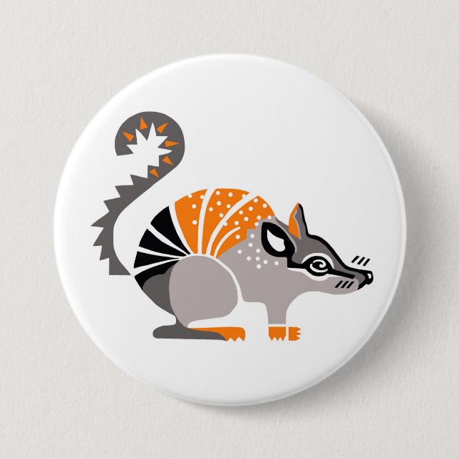 Macaron Rond 7,6 Cm Animaux sauvages - NUMBAT - Marsupial - Faune (Devant)