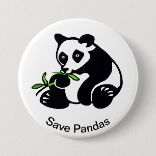 Macaron Rond 7,6 Cm Animaux sauvages - Save PANDAS - faune