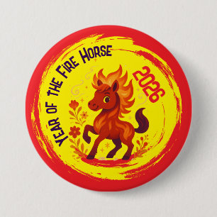Macaron Rond 7,6 Cm Année de célébration du Nouvel An chinois Cheval