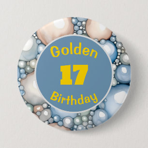 Macaron Rond 7,6 Cm Anniversaire d'or Juin Pierre d'anniversaire Bouto