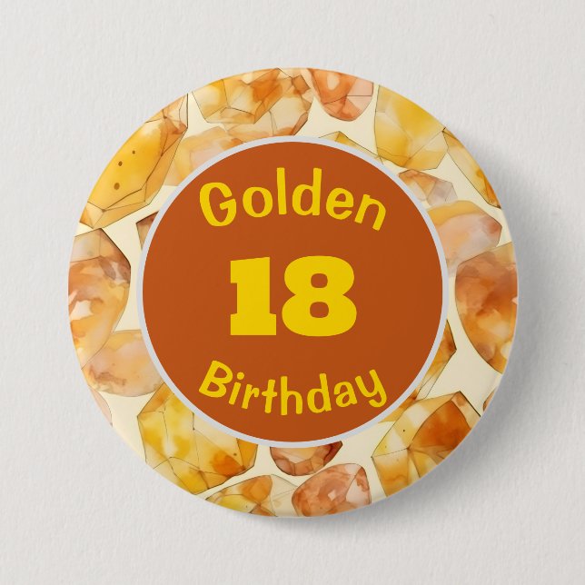 Macaron Rond 7,6 Cm Anniversaire d'or novembre Bouton personnalisé Pie (Devant)