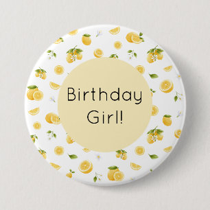 Macaron Rond 7,6 Cm Anniversaire du citron