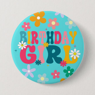 Macaron Rond 7,6 Cm Anniversaire Fille 3" large ronde