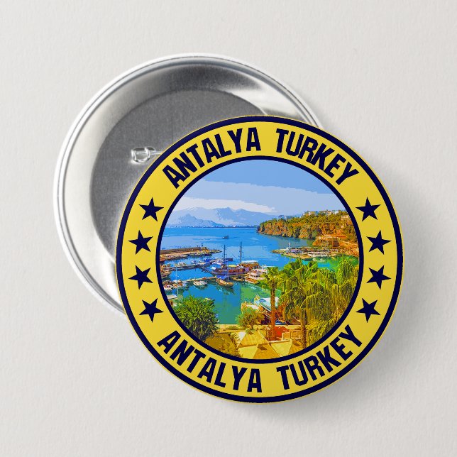 Macaron Rond 7,6 Cm Antalya (Devant & derrière)