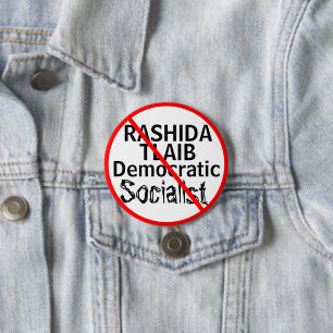 Macaron Rond 7,6 Cm Anti-Rashida Tlaib socialiste démocratique