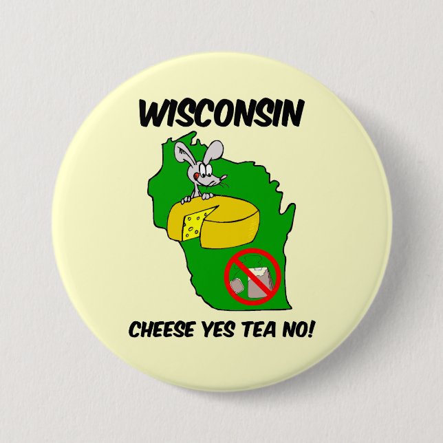 Macaron Rond 7,6 Cm Anti thé du Wisconsin (Devant)