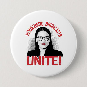 Macaron Rond 7,6 Cm AOC - Les socialistes Democratic unissent