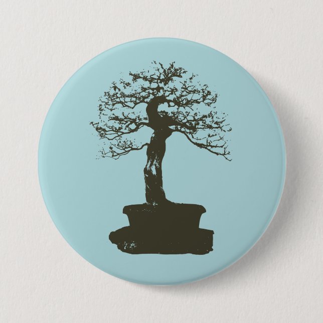 Macaron Rond 7,6 Cm arbre de bonsaïs (Devant)