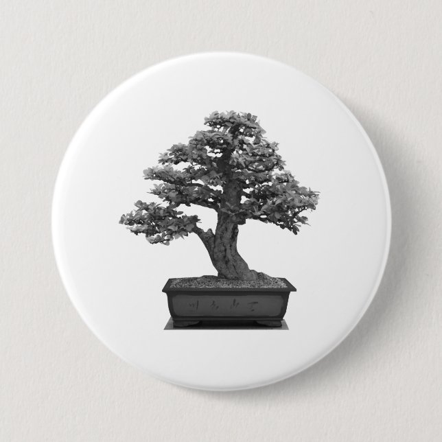 Macaron Rond 7,6 Cm arbre de bonsaïs (Devant)