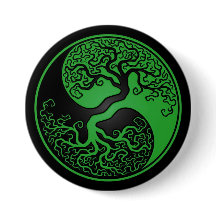 Arbre de la vie vert et noir Yin Yang