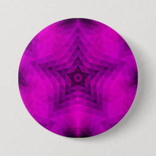 Macaron Rond 7,6 Cm Arbre de Noël Silhouette et dégradé d'étoiles 