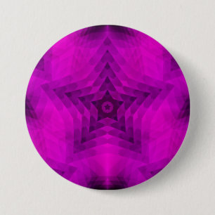 Macaron Rond 7,6 Cm Arbre de Noël Silhouette & Étoile violette Dégradé