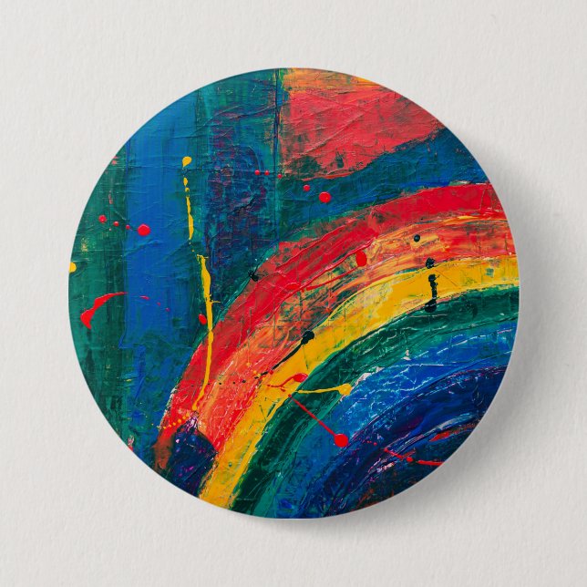 Macaron Rond 7,6 Cm Arc-en-ciel Abstrait (Devant)