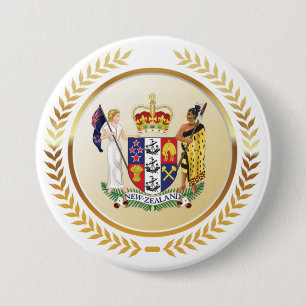 Macaron Rond 7,6 Cm Armoiries de la Nouvelle-Zélande